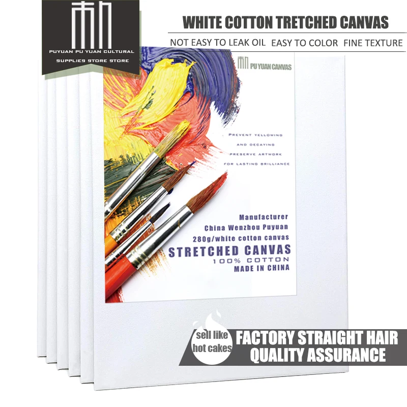 Stretched Canvas for Painting, 5 Pack 30x40CM Profile Primed White Blank Canvases for Painting Oil,
