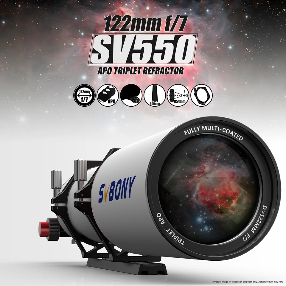 Svbony All-in-One Astrofotografie-Set, SV550 APO 122mm Triplet Apochromatischer Refraktor Astronomisches Teleskop für Deep-Sky-Aufnahmen – Detail 8