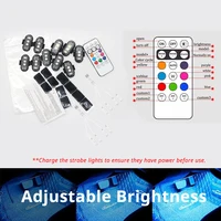 Remote Control RGB LED Strobe Light Wireless Rechargeable Footwell Lights Exterior Interior Decorative for SUV Truck Motorcycle - Image 5