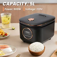Cuisinière à riz multifonctionnelle de grande capacité 5L, commande par bouton, entièrement automatique, cuisinière électrique domestique avec cuve intérieure antiadhésive 1