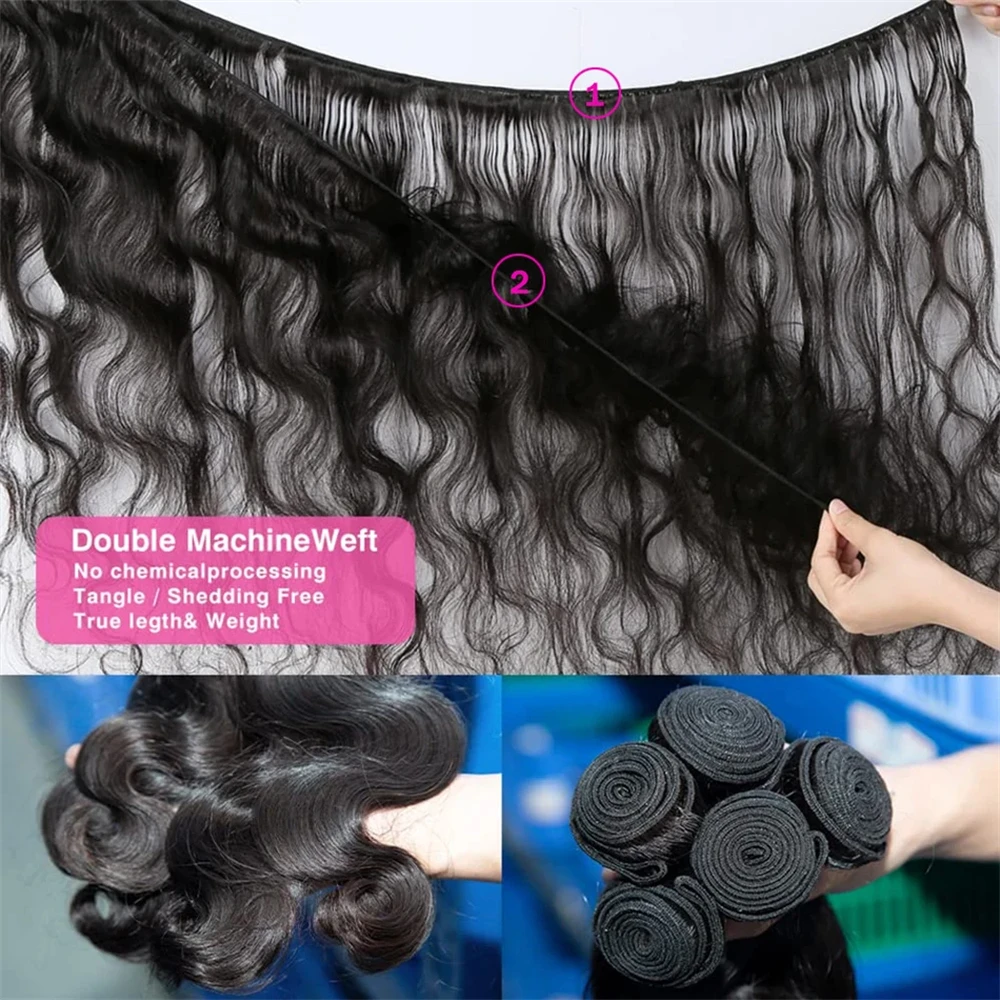 3/4 Remy Body Wave Human Hair Bundles With Frontal Brazilian Transparent Pre Plucked 13x4 Lace Frontal and Bundle 10A Grade Hair