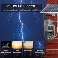 Caméra de surveillance extérieure solaire PTZ IP 4G, dispositif de sécurité sans fil, avec panneau solaire et audio PIR, 4MP, Wi-Fi 3