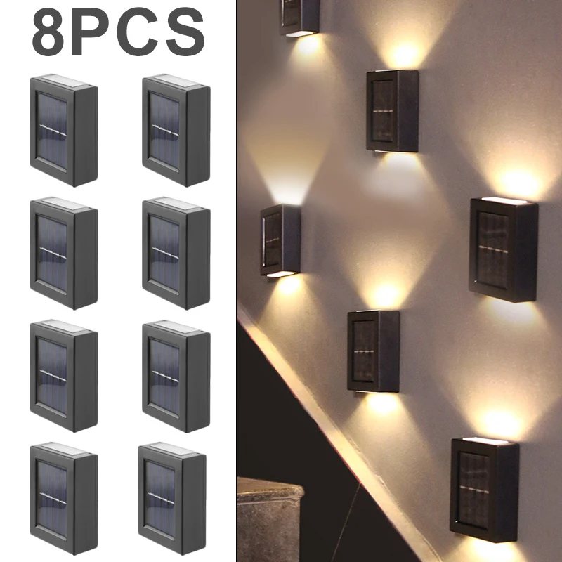 Solar Lamp Solar Wall Light Smart Solar Wall Lamp Outdoor Lighting Waterproof home Garden Decor for Balcony Courtyard Fence