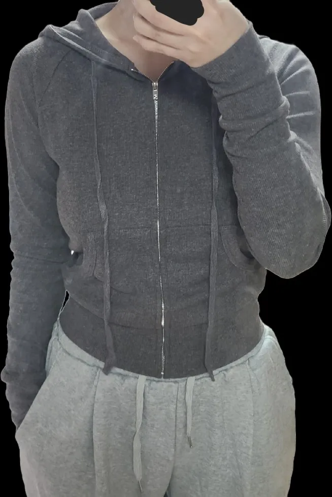 IAMSURE Casual Streetwear Basic Hooded Pockets Sweatshirt Tracksuit Solid Long Sleeve Hoodies photo review