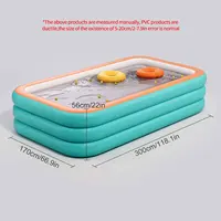 Grand ensemble de piscine gonflable, piscine rectangulaire en PVC à 3 couches pour utilisation en extérieur, jardin, été 6