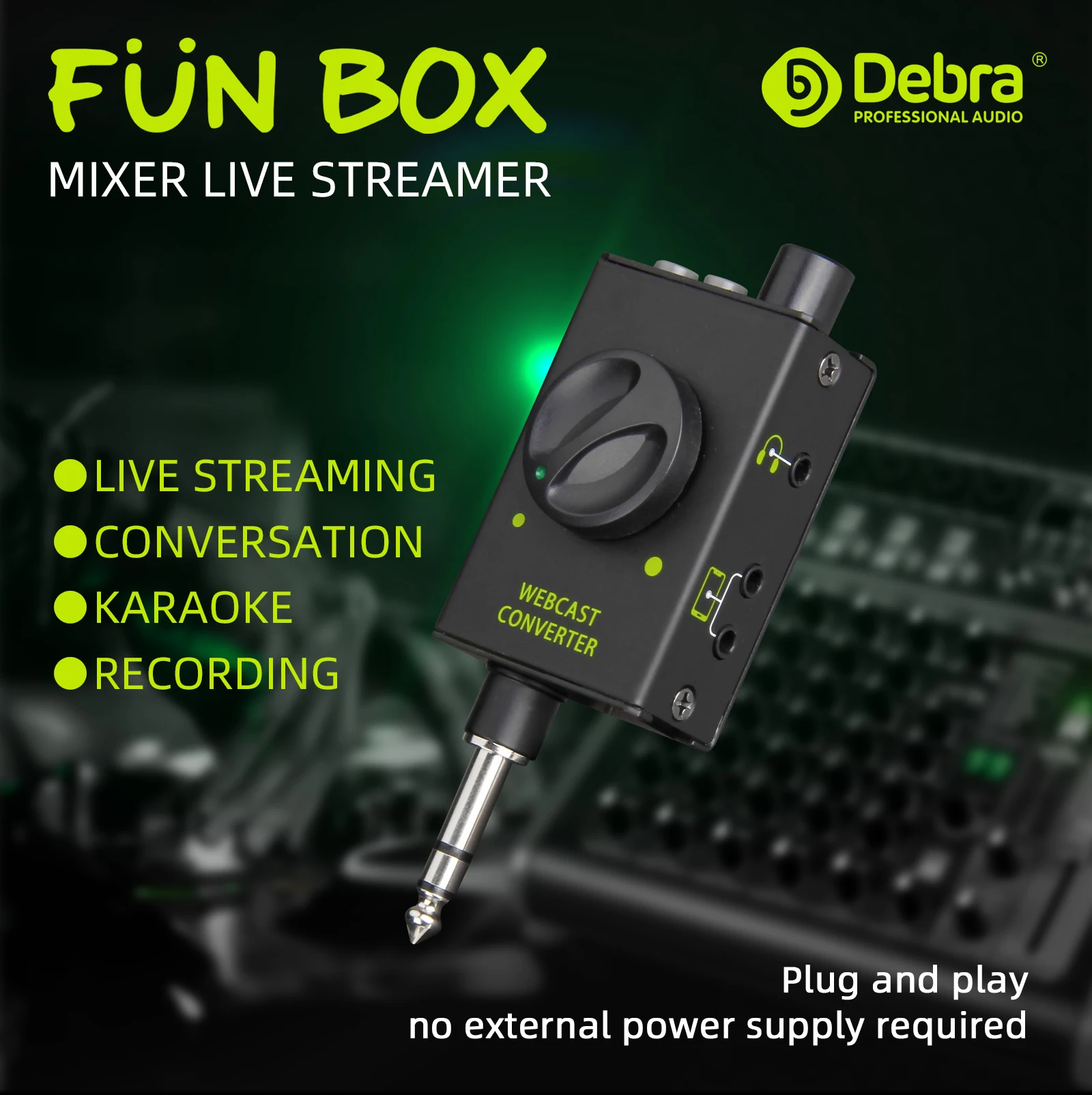 DJ Console Mixer Live Streaming Adapter Output Devices Supports Smartphones Laptops PC etc for Conversation Karaoke Recording