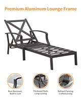 SeeHill Aluminum Outdoor Chaise Lounge Chair with Cushion, Adjustable Backrest Pool Lounger for Patio or Deck Use, Gunmetal 5