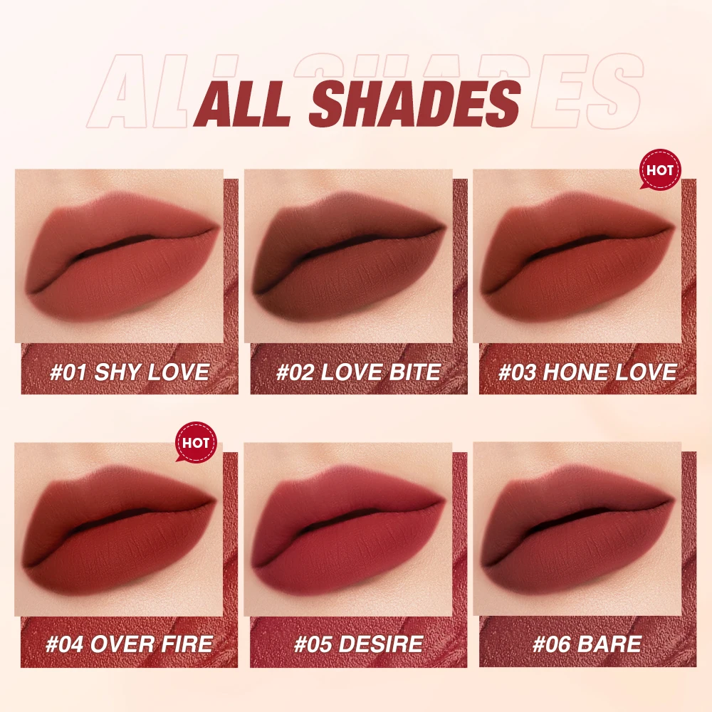 O.TWO.O Matte Lipstick 6 Color Waterproof Non-Sticky Cup Long Lasting Women  Sexy Red Velvet Lip Tint Lip Glaze Makeup Cosmetics - AliExpress