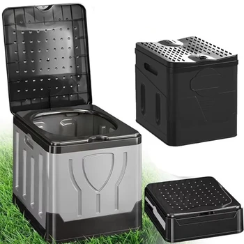 Feriales Tragbare Falttoilette – Kompakte Auto-Notfalltoilette mit Sitzabdeckung – Wiederverwendbar & Belastbar für Camping, Wandern & Fernreisen 1