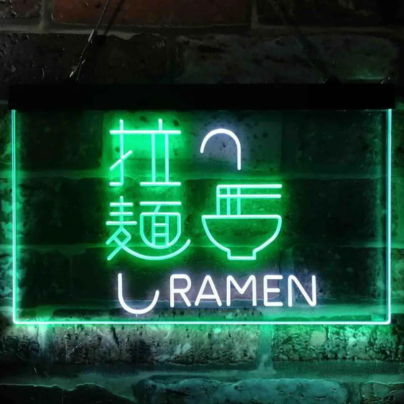 

Китайский Рамен, ресторан на заказ, двухцветный неоновый знак, фотография, индивидуальный подарок, фотография, логотип светодиодный, направляющая, Настенный декор
