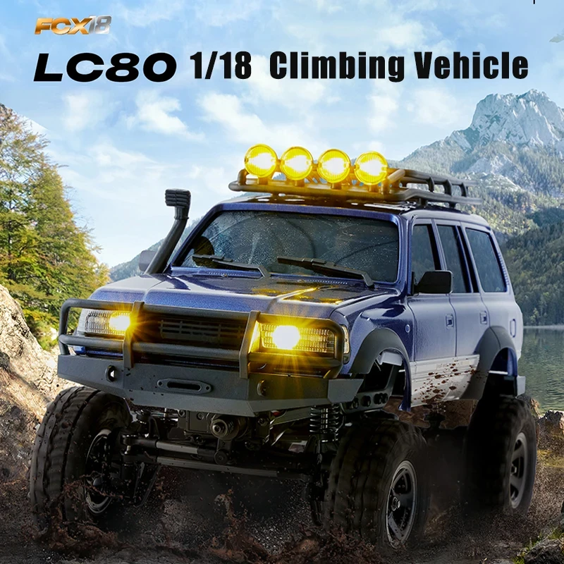 Fms 1/18 FCx18 LC80 RC카 2.4G RTR 시뮬레이션 2 단 기어 Rc 4WD 오프로드 클라이밍 차량 모델, 성인 소년 전기 장난감