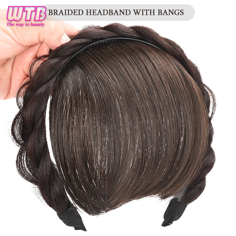 Synthetic Bangs Hair Extension Women Hairbands Clip on Hairpieces