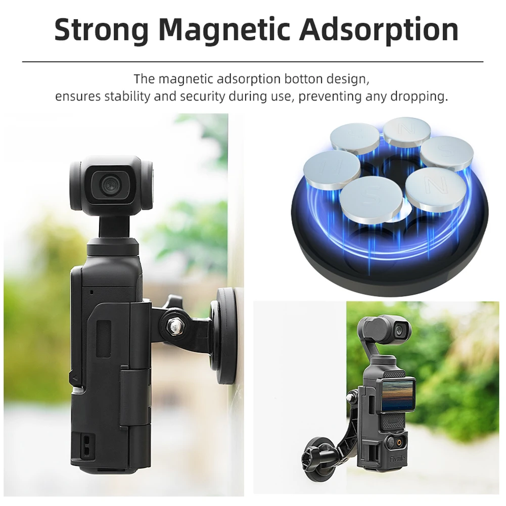 Camera accessories action camera accessories MYOBO-For DJI Pocket 3 Magnetic Bracket Mount Base Pocket3 Expansion Adapter Frame for DJI Osmo Pocket 3 Action Camera Accessory