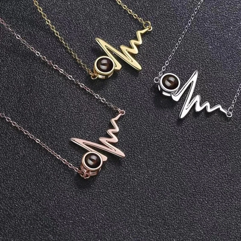 Dascusto NEW 925 Sterling Silver Necklace Projection Custom Photo Pet  Necklace Personality Family Anniversary Gift For Holidays