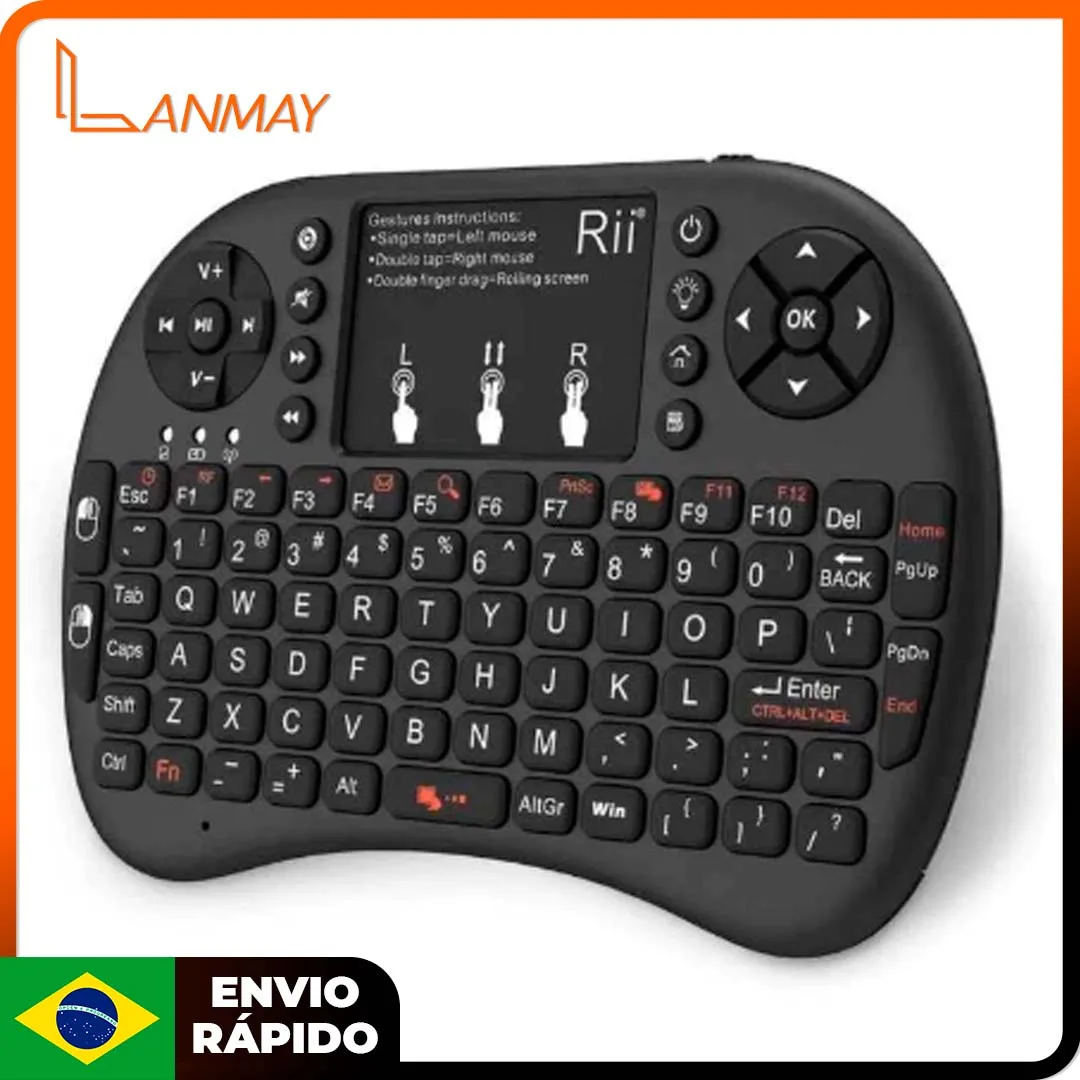 Mini Teclado USB Wireless Mini Keyboard Sem Fio Com TouchPad - Entrega Rápida Venda Nacional