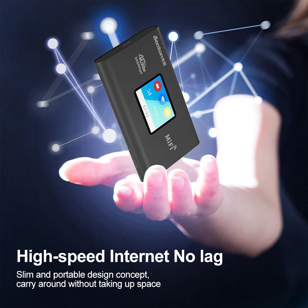 Benton Wireless Router Unlock Mifi Portable Modem 4G+ Lte Cat 6 300Mbps Outdoor Pocket Wifi Hotspot With Sim Card Slot