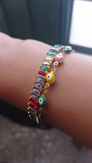 Enchanting blue hues Evil Eye Bead Bracelet for women's charm photo review