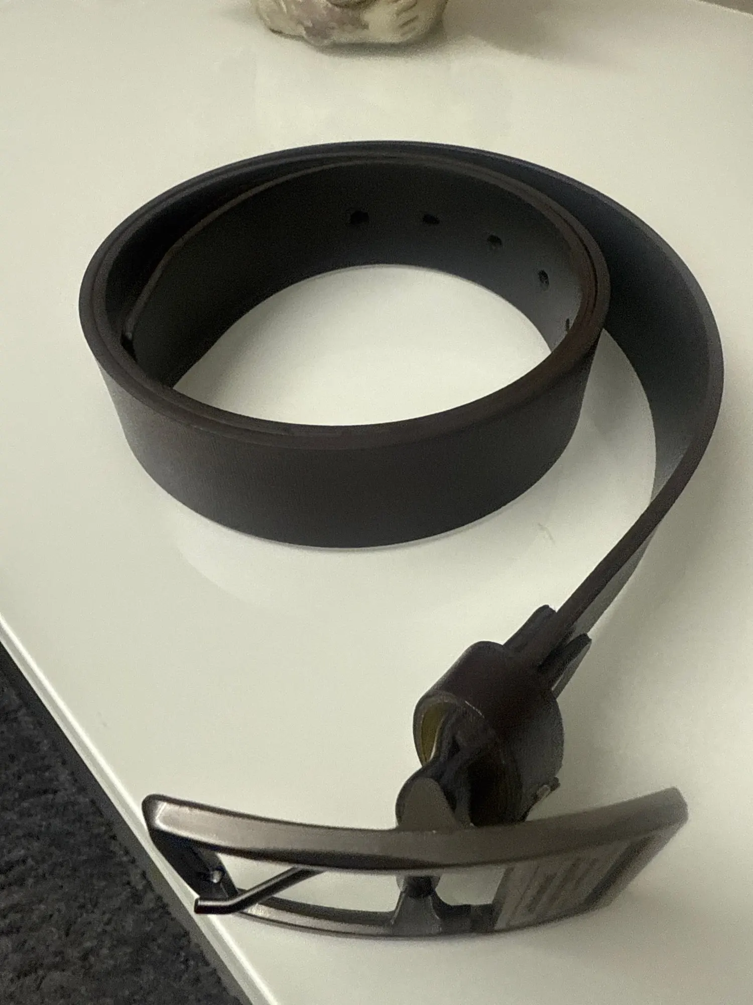 MIDNIGHT SOVEREIGN™ – Black Buckle Genuine Leather Belt photo review