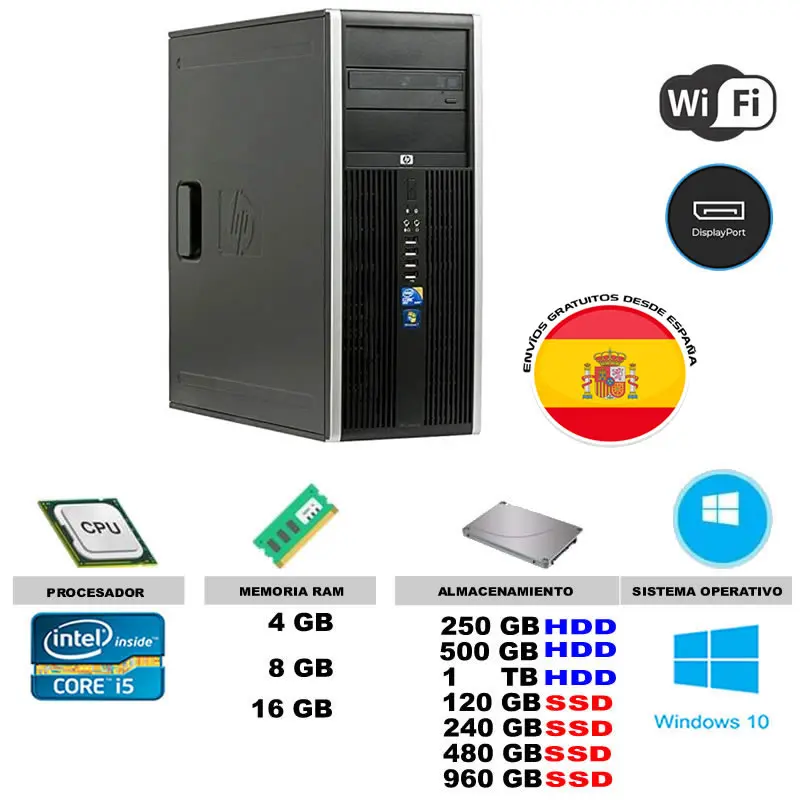 Computer Refurbished 8100 Cmt Core I5 4gb / 8gb/16gb Ram, Hdd Ssd/hdd