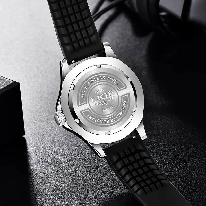 LIGE Mens Quartz Watches Top Brand Luxury Business Luminous