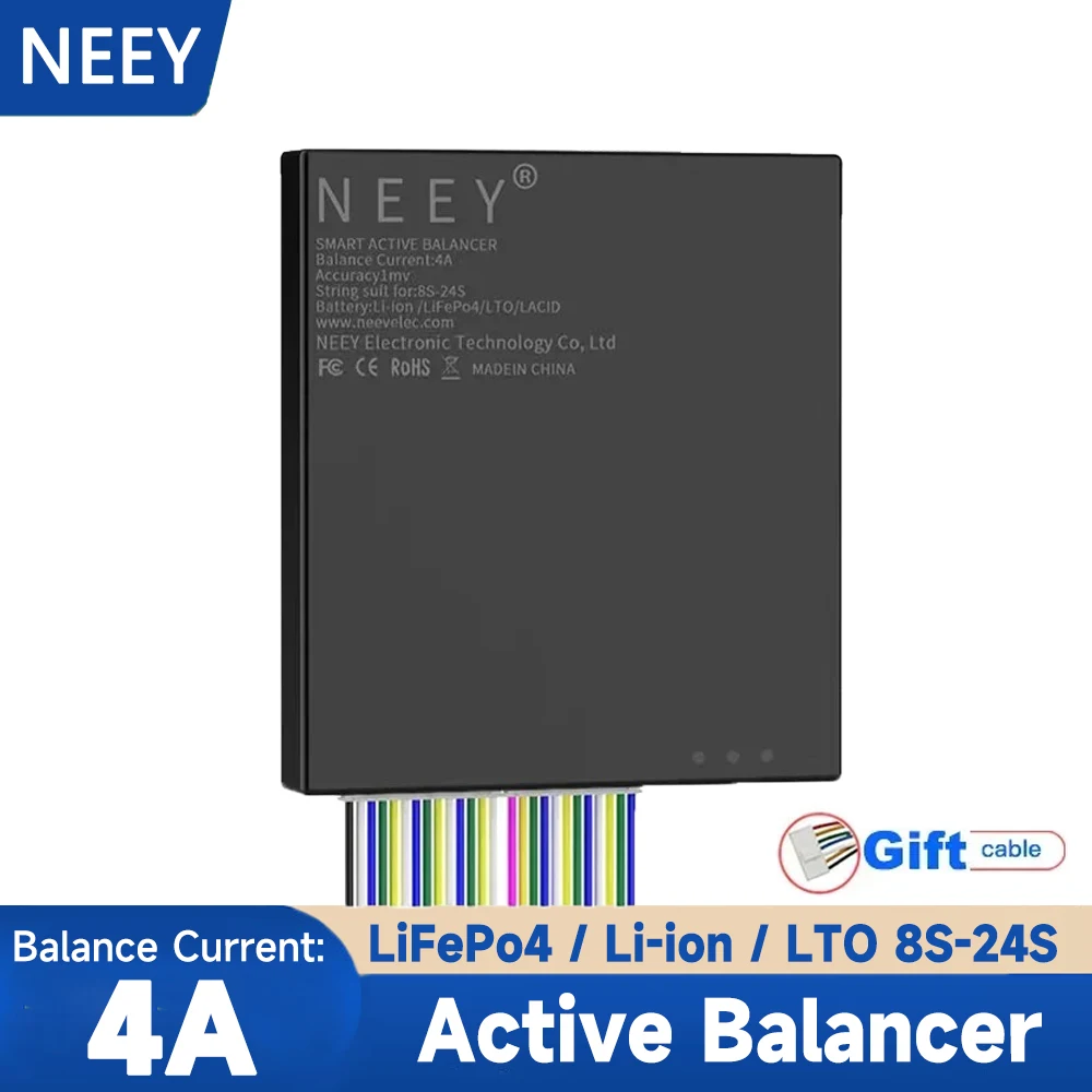 

NEEY Smart Active Balancer 24S4A 8A 10A 15A Balance Current of 8S~24S LiFePo4 Li-ion LTO Battery BMS Smart Equalizer BT APP