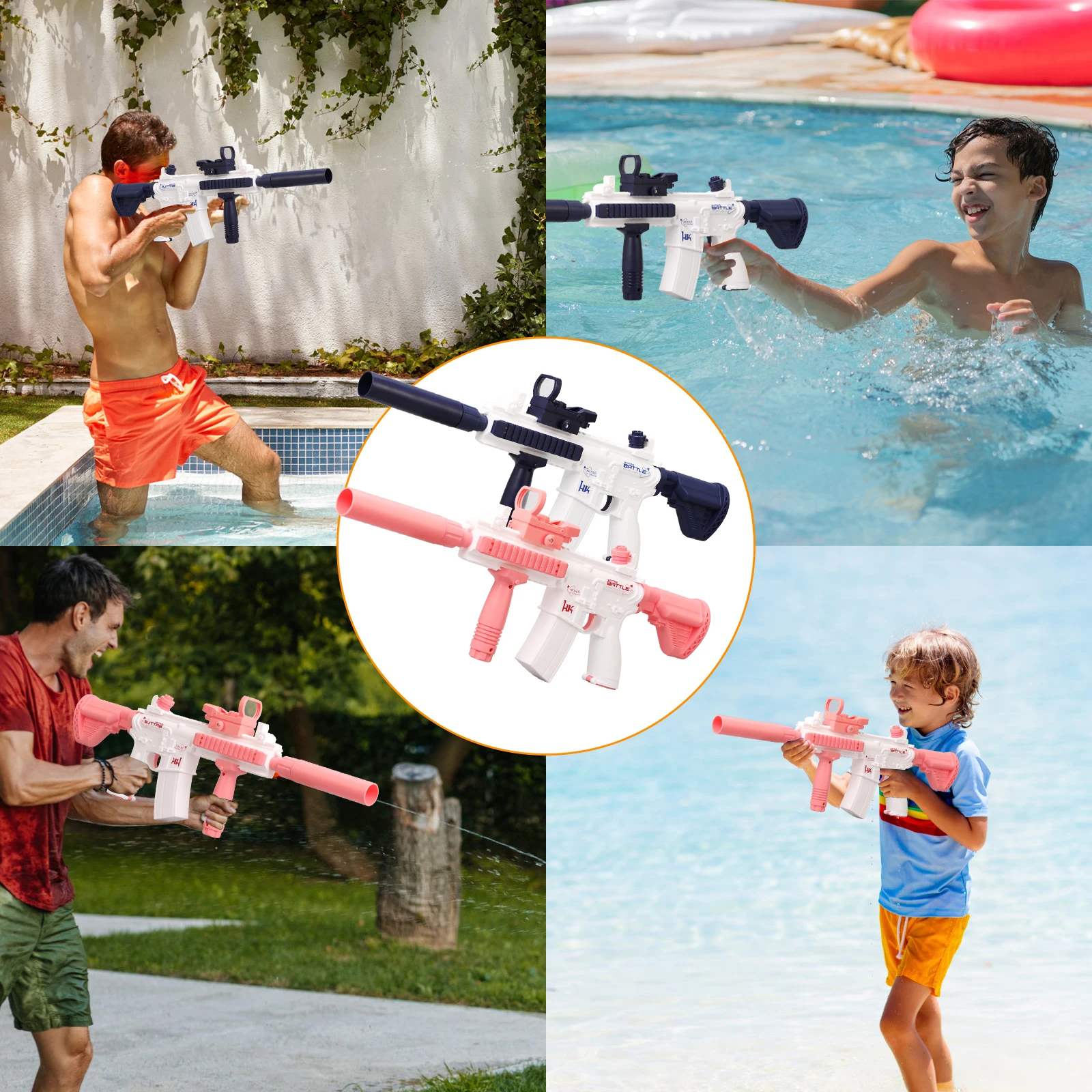 M416 Pistolet à eau électrique entièrement automatique pour enfants, jet d'eau continu, jouet, portée d'environ 10 mètres, eau précieuse intégrée de 500 ml - AliExpress
