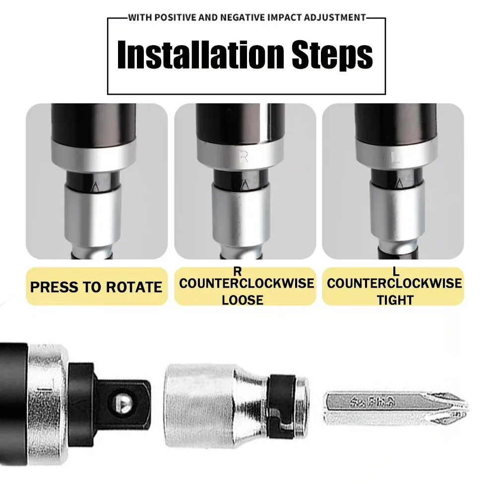 7/13 Pcs CR-V Manual Impact Screwdriver, Portable Reversible Impact Driver, Household Cordless Screwdriver Kit Hand Repair Tools 5
