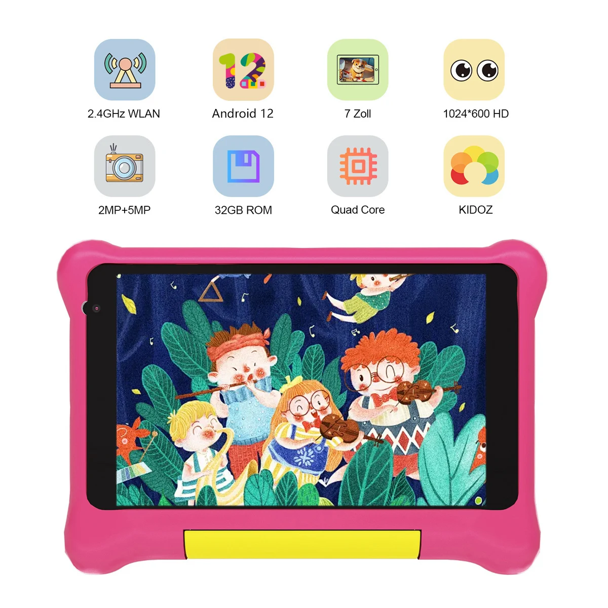 TK707 Kid Tablet 7 inch Android 13 Quad Core 5GB RAM 32GB ROM 128GB Expand WiFi Bluetooth Children's Gift Kids Software Game Pad 3