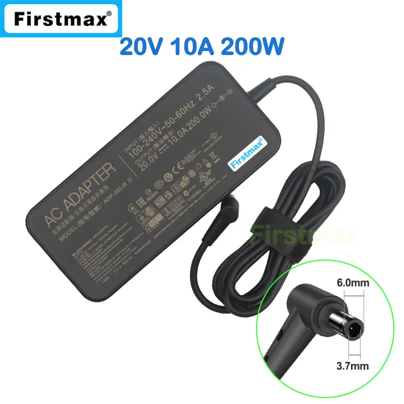 para Asus 200w Carregador Tuf Gaming F15 Fx506hm Fx566hm Fx706hm Fx516pm Fx516pr Fa506qm Laptop Adaptador Adp200jb d 20v 10a