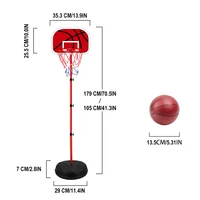 Elevatable Mobile Basketball Stand with Hanging Rebound Board and Leather Ball Toy for Kids Indoor Outdoor Sports Activity 8
