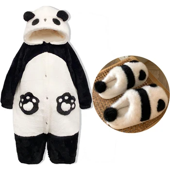 Winter Unisex the Panda Robes Costumes Onesies Kigurumi Unicron Cosplay Pajamas Adult Pyjamas Animal Sleepwear Jumpsuit Anime 1