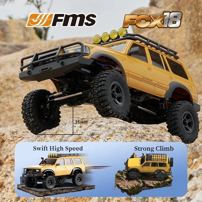 Fms 1/18 FCx18 LC80 RC카 2.4G RTR 시뮬레이션 2 단 기어 Rc 4WD 오프로드 클라이밍 차량 모델, 성인 소년 전기 장난감