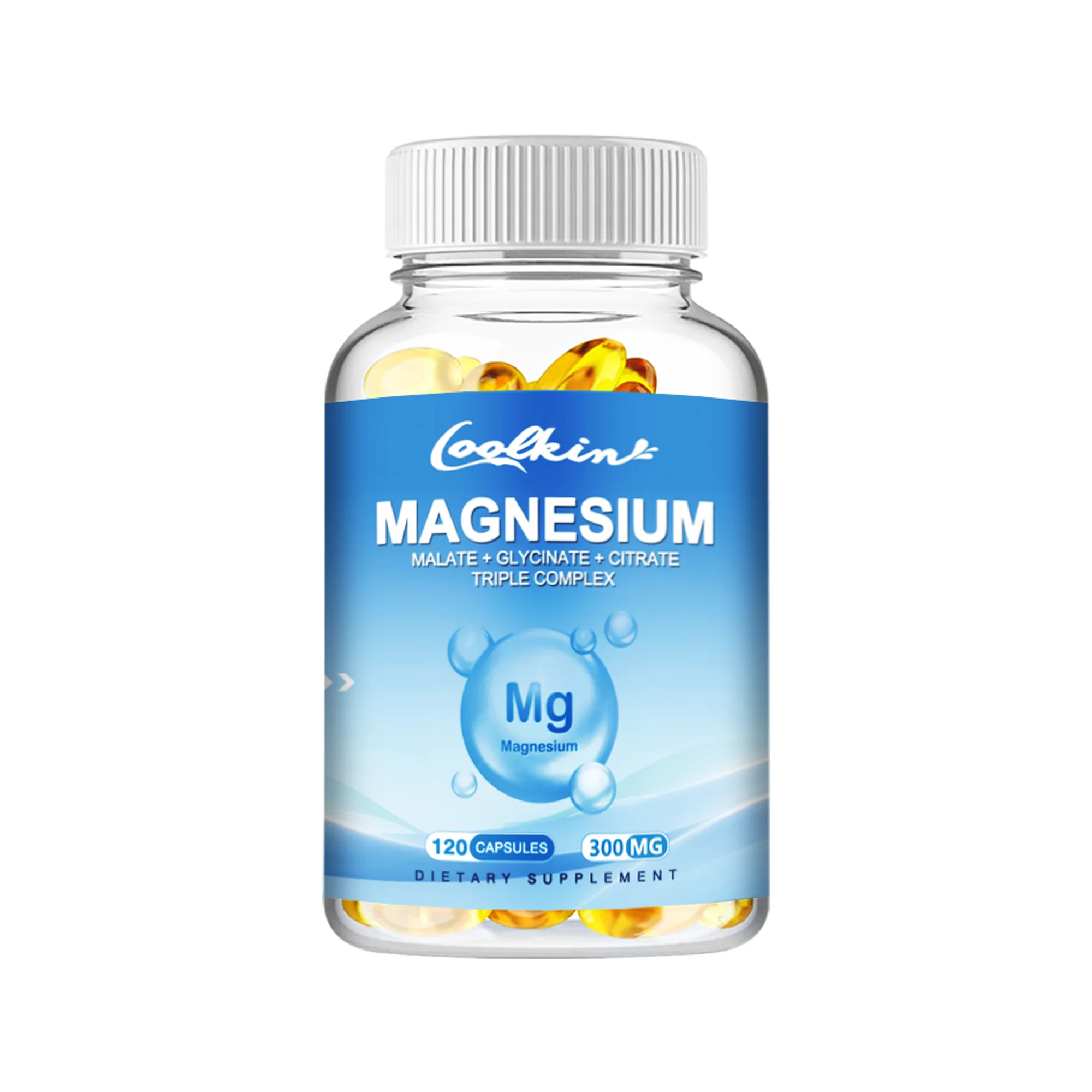 Complejo de triple magnesio (con glicina de magnesio, ácido málico y citrato) para dormir, fortalecer los huesos, el corazón y el sistema inmunológico (120 s)