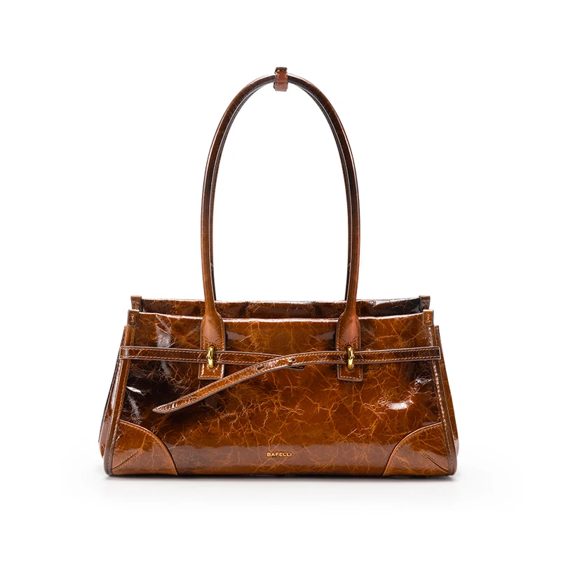 Genuine Leather Boston Handbag Women's 2026 New Oil Wax Leather Bague tte Bag Shoulder Crossbody Vintage Large Capacity 5