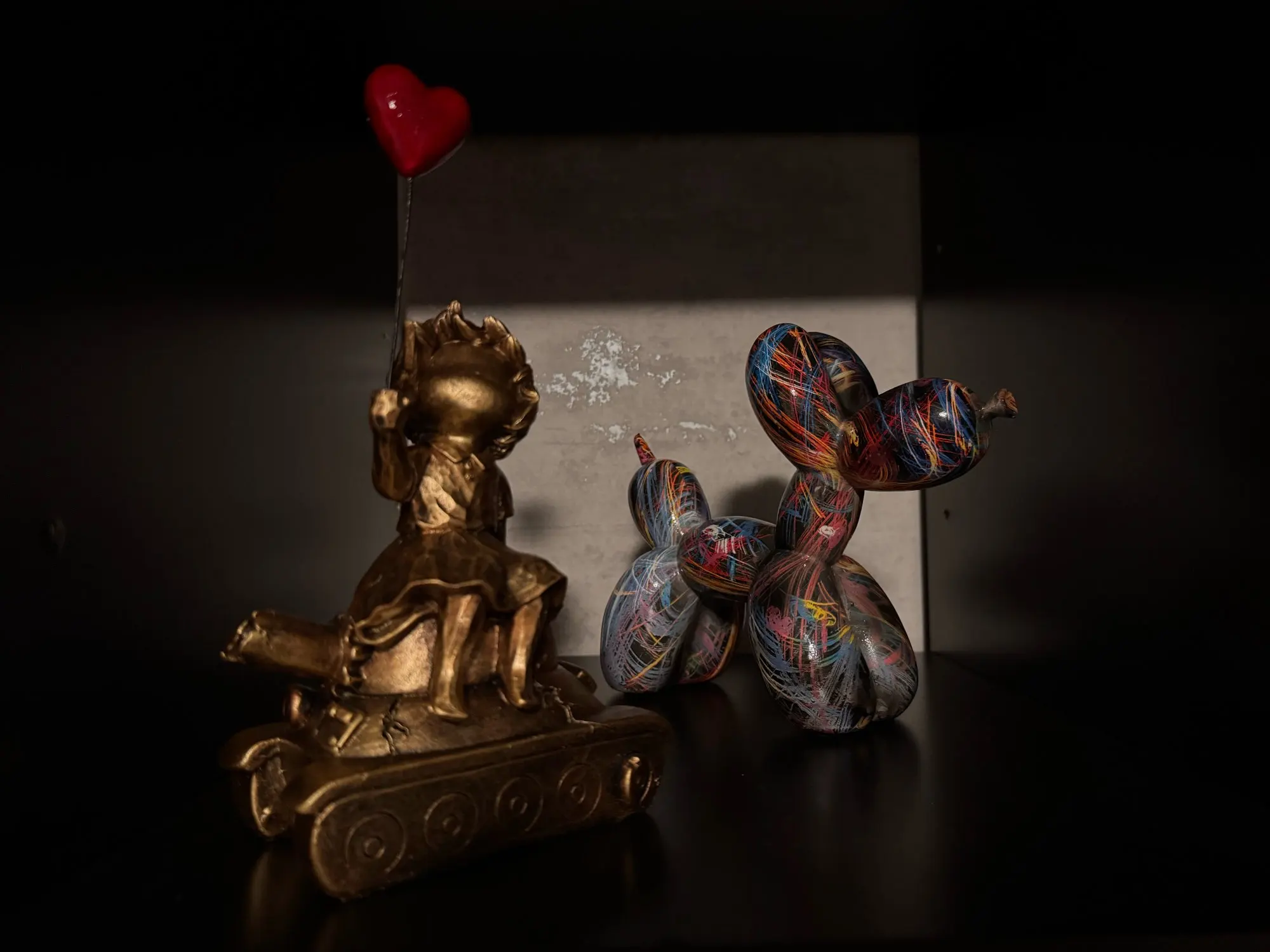 Banksy Heart Balloon And Flying Girl Inspired Artwork Modern Sculpture Home Decoration Statue Decoration photo review