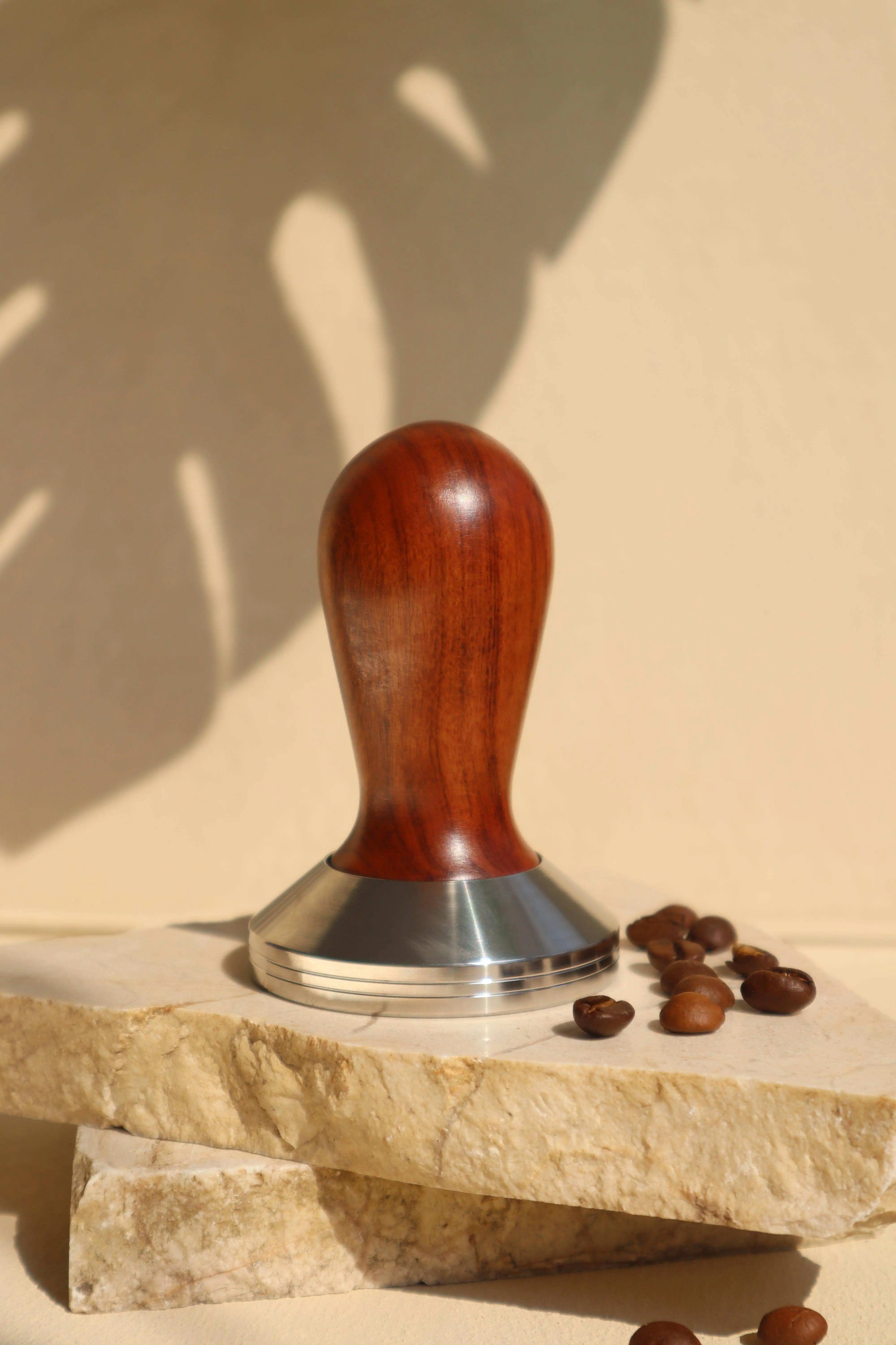 

Coffee Tamper Powder Hammer Pressing Wooden Handle for Baristas 58MM