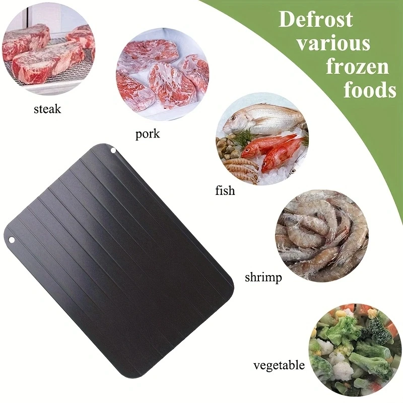 Defrosting Tray For Frozen Meat 9inch Rapid Defrost Plate For Food Aluminium Fast and Healthier Way of Thawing Food Tray defrosting tray