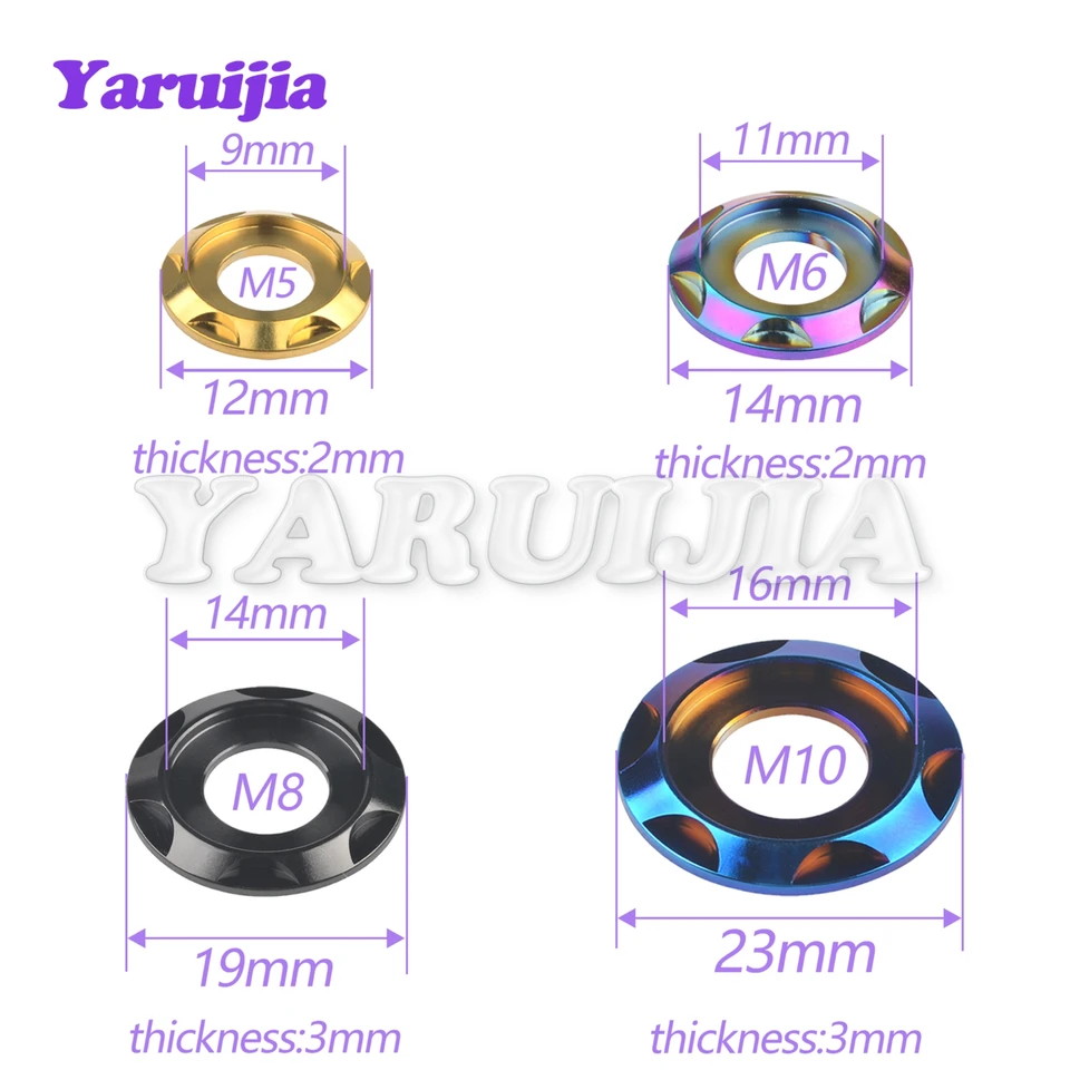 Lavatrice In Titanio M5 M6 M8 M10 Guarnizione Decorativa Per Auto Moto