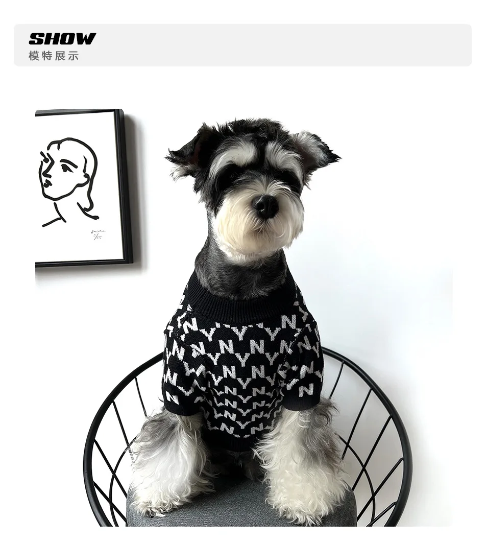 

17/Pet Trendy Knitted Sweater Autumn and Winter Warm Vest Small and Medium-sized Dogs Chihuahua Bulldog Schnauzer Cat Clothes