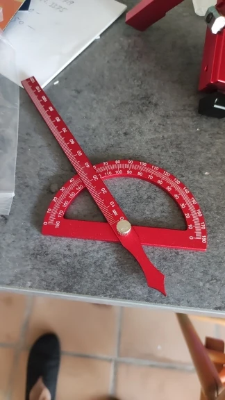 Aluminum Alloy Protractor Angle Marking Ruler, Multifunctional Protractor Woodworking Ruler for High-precision Angle Measurement photo review