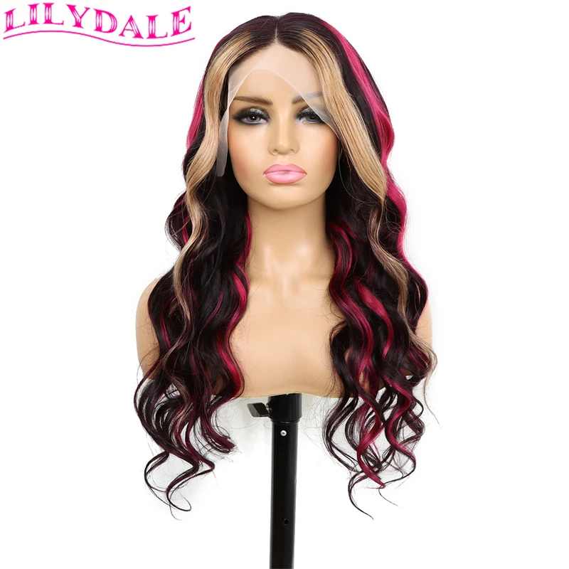 

Highlight Body Wave Lace Front Wig Human Hair For Women Red Blonde HD Transparent Lace Frontal Wigs 13x4 Pre Plucked Hairline