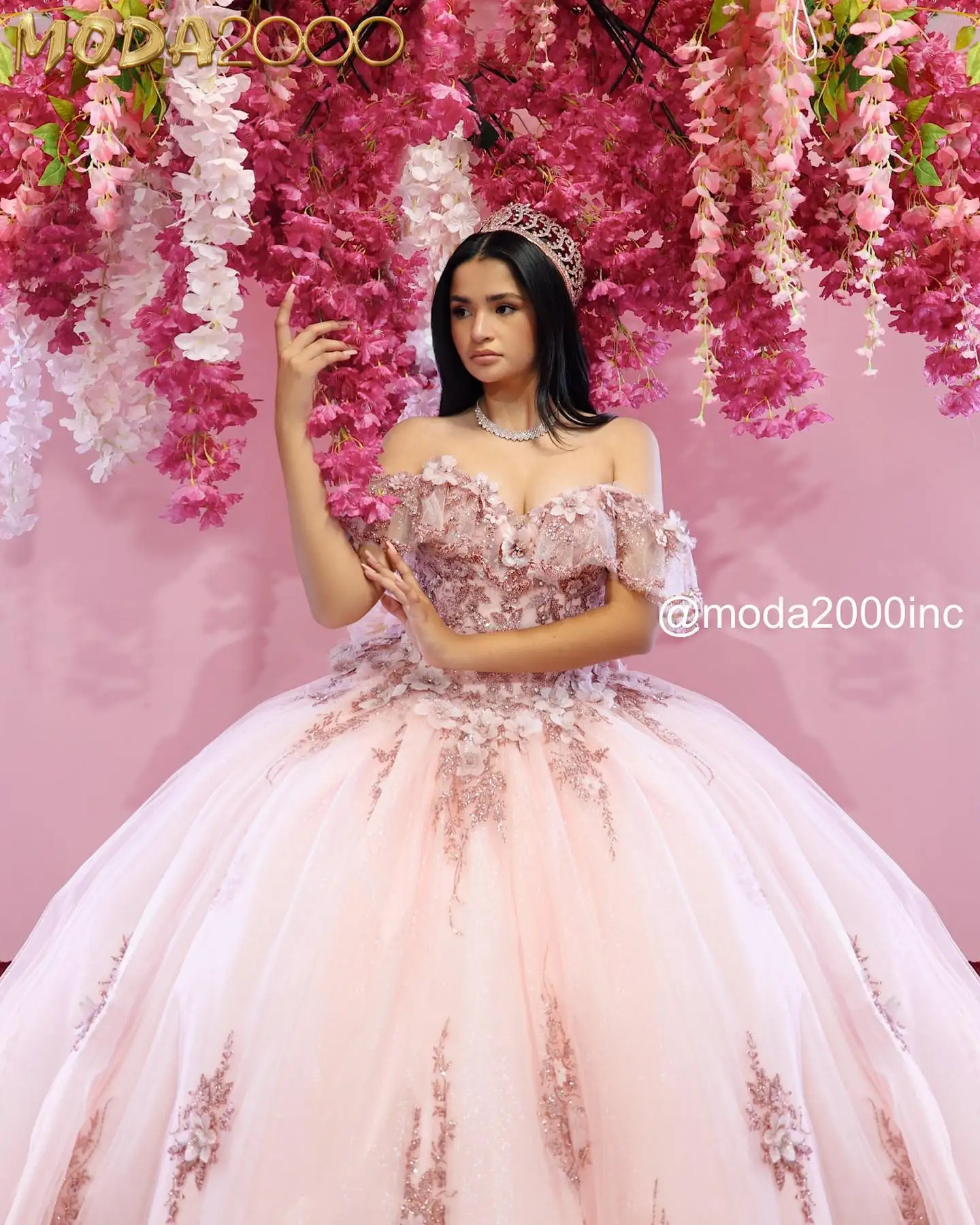 Cute Pink Sweetheart Beaded Off-the-shoulder Sweet 16 Quinceanera A-Line Prom Dress Birthday Dress Evening Dress Ball Gown DP6523