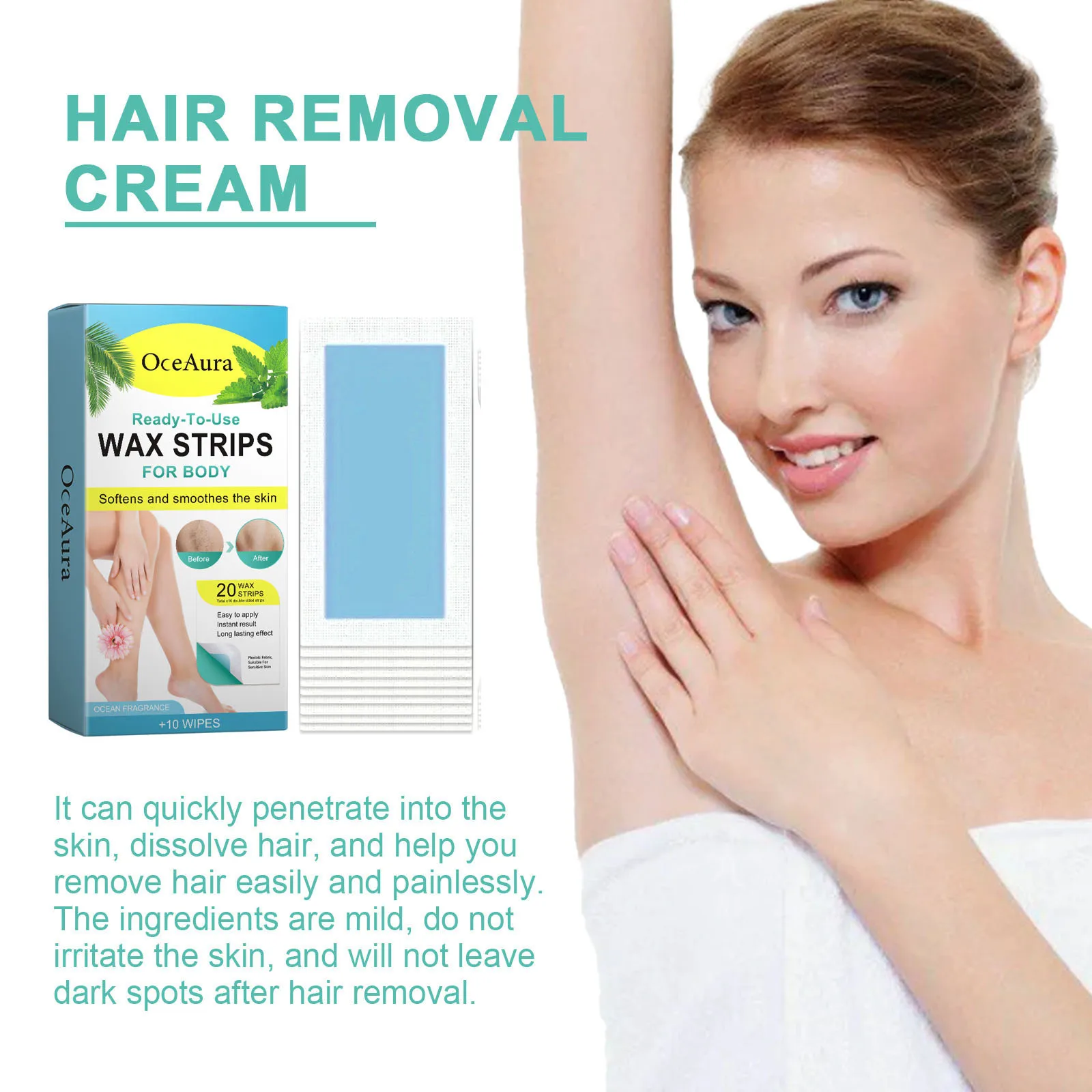 Epilator Wax Paper Depilate Underarm Legs Arm Upper Lip Bikini Smooth Skin Inhibit Hair Growth Painless Hair Removal Wax Strips 3
