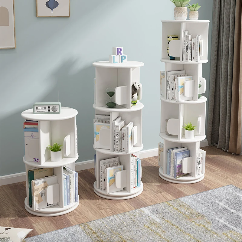 360&deg; Rotating Children&rsquo;s Cartoon Bookshelf Floor Book Rack for Home Child Book Shelf Furniture Bookcases