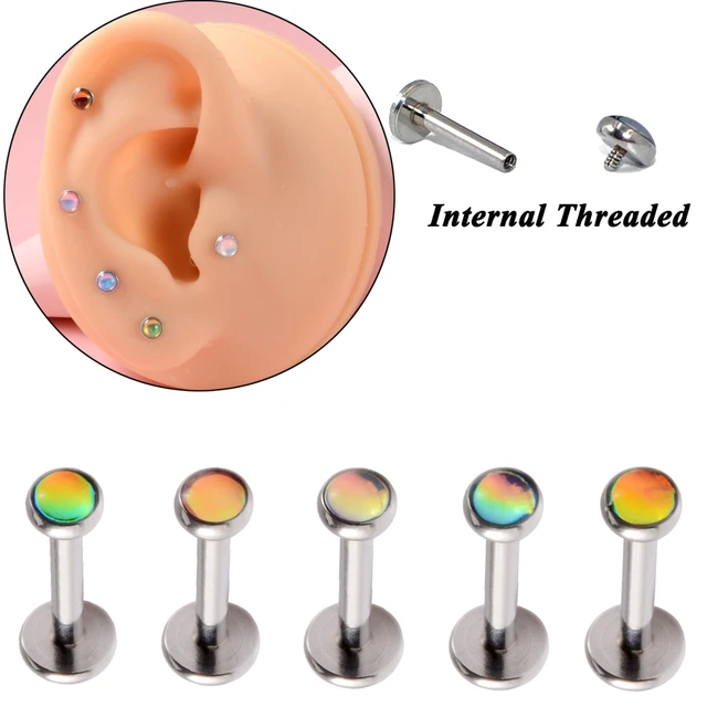 Helix Piercing Stainless Steel Flat Back  Piercing Stainless Steel Labret  Back - Stud Earrings - Aliexpress