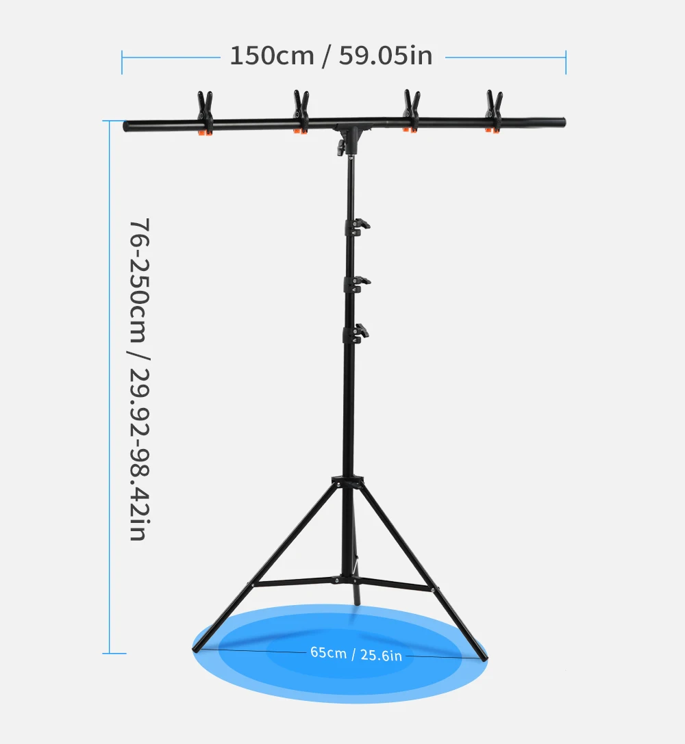 Hot T-Shape Background Support Metal Material Photography Backdrop Stand 150x250