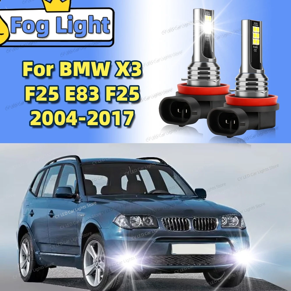 LED Front Fog Lamp Car Light Blub For BMW X3 E83 F25 2004-2013 Plug and Play 2pcs