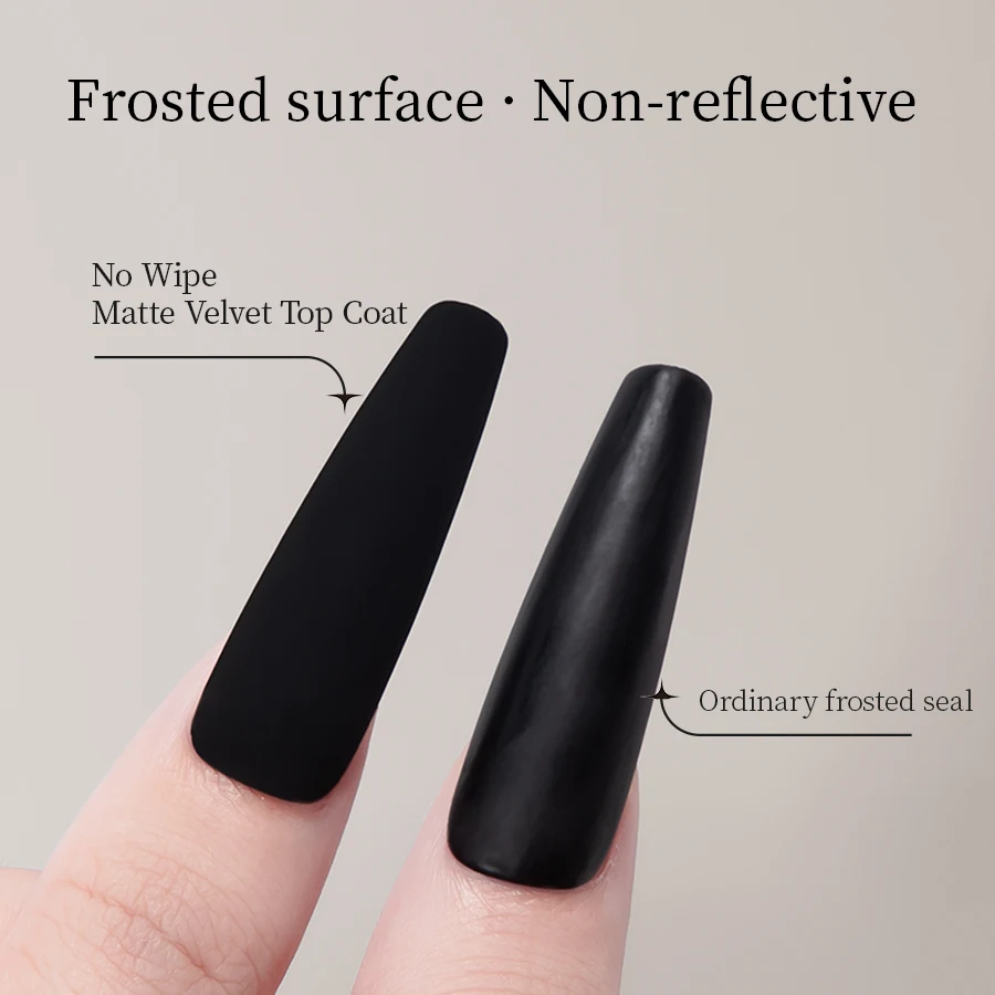 RS NAIL 12g Velvet Matte Top Coat Gel Nail Polish No Wipe Matt Velvet Gel Top Coat LED UV Semi-Permanent Nail Soak Off Varnish 3