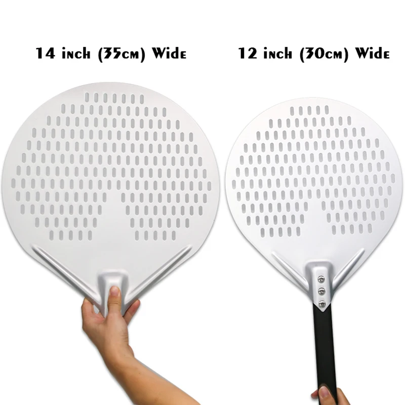 PizzAtHome 12 inch 13 inch 14 Pizza Peel Aluminum Pizza Shovel Peel Paddle Short Long Handle Anodize