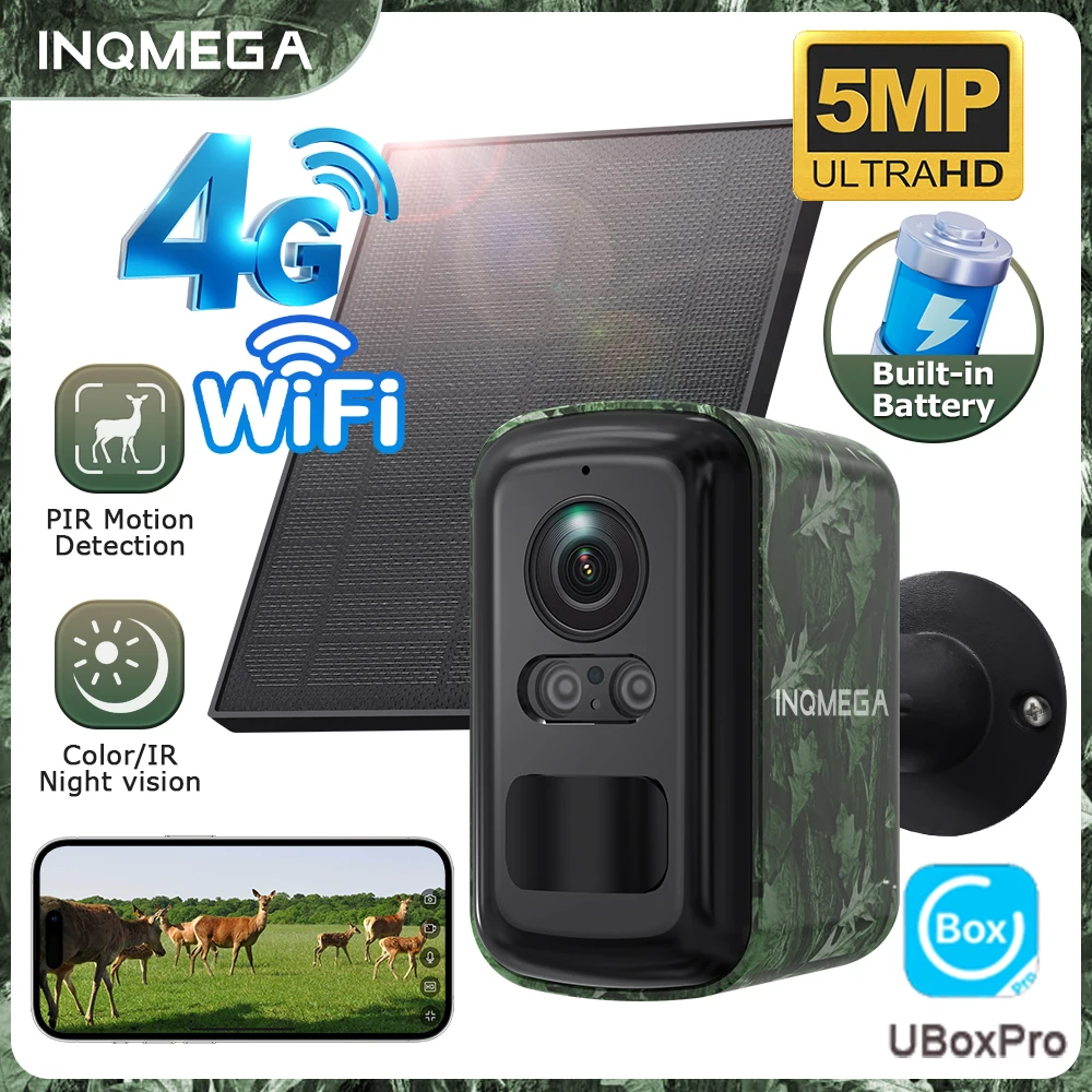 5MP 2K HD 4G Wireless Solar Camera Wifi Outdoor 10000mAh Battery WiFi Security Camera Waterproof PIR Animal Detection in Forest 1